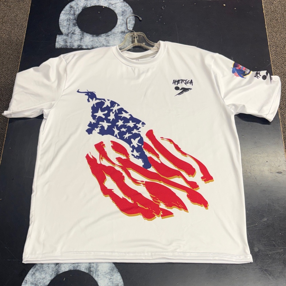 USA Graphic T-Shirt with Red and Blue Design